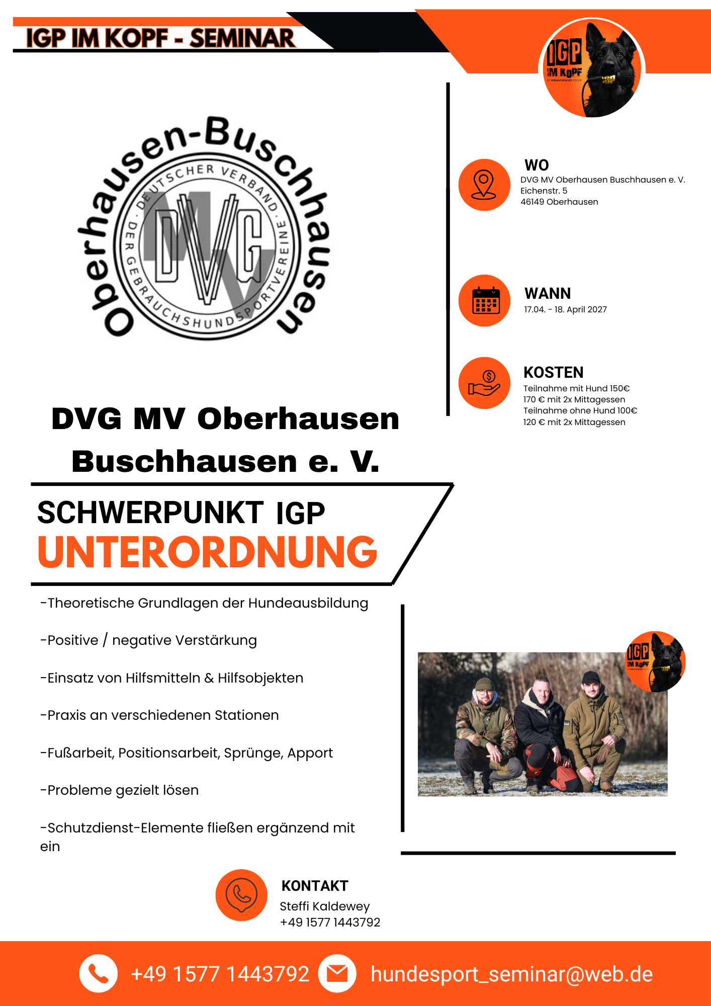 Unterordnungs-Seminar mit Dominic, Patrick & Andrej von IGP im Kopf Podcast