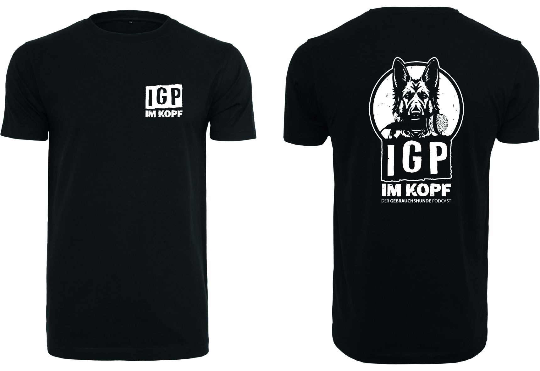 T-Shirt_schwarz IGP im Kopf T-Shirt für Gebrauchshundesport und Hundetraining